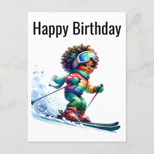 Postal Festiva Chica negra cumpleaños mágico Sista Melanin mujer