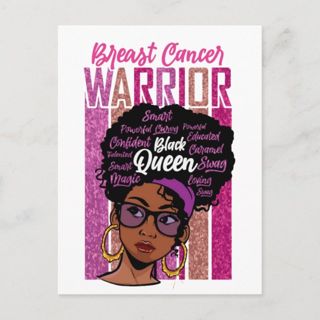 Postal Festiva Chica negra cumpleaños mágico Sista Melanin mujer (Anverso)