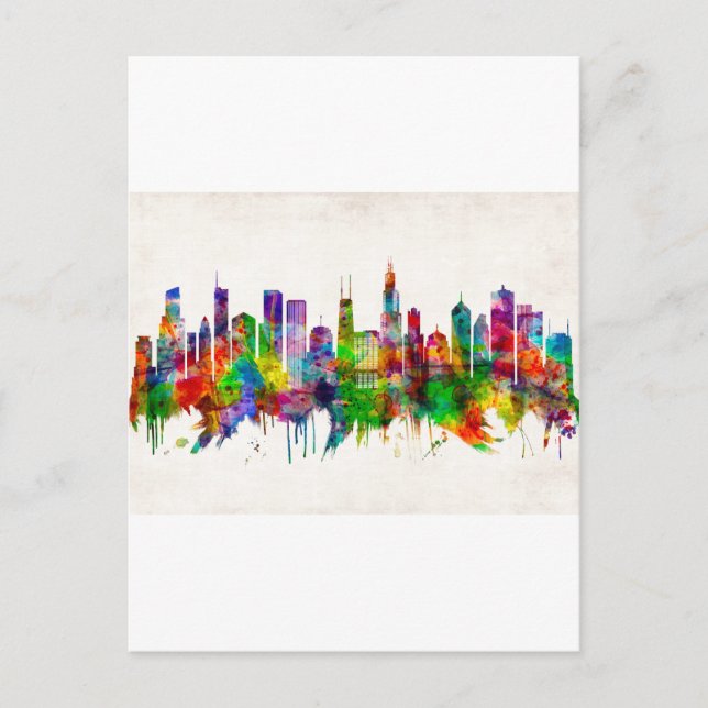 Postal Festiva Chicago Illinois Skyline (Anverso)