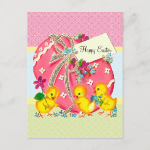 Postal Festiva Chicas antiguas y mensaje de Personalizado de huev