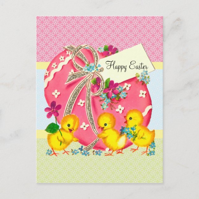 Postal Festiva Chicas antiguas y mensaje de Personalizado de huev (Anverso)