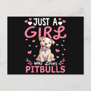 Postal Festiva Chicas De Perro Pitbull, Sólo Una Chica Que Ama Pi