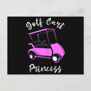 Postal Festiva Chicas del Golf Cart Princess Golf Cart Golfer