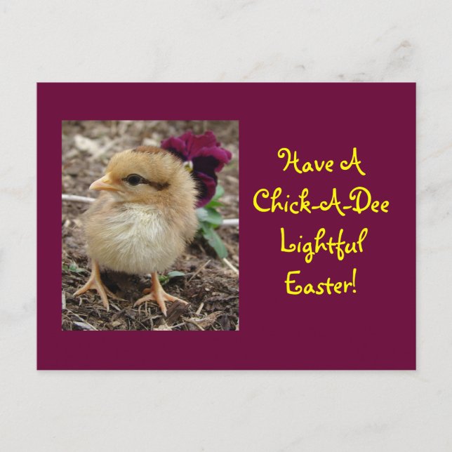 Postal Festiva Chick-A-Dee-Light de Pascua (Anverso)