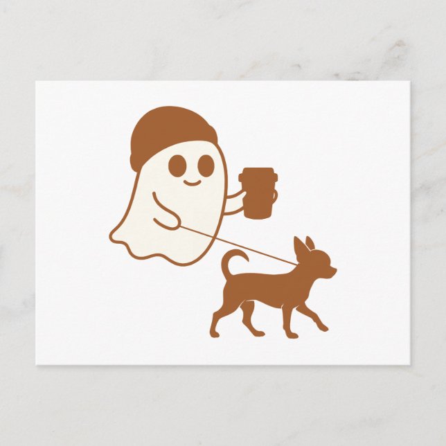 Postal Festiva Chihuahua es un fantasma lindo (Anverso)