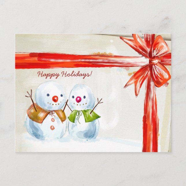Postal Festiva Chirstmas Snowmen (Anverso)