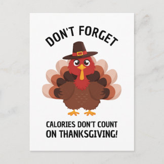 Postal Festiva Chiste divertido de pavo de Acción de Gracias