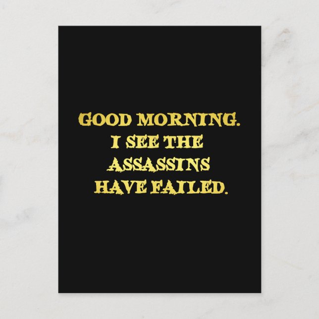 Postal Festiva Chiste matutino de Humor Oscuro (Anverso)