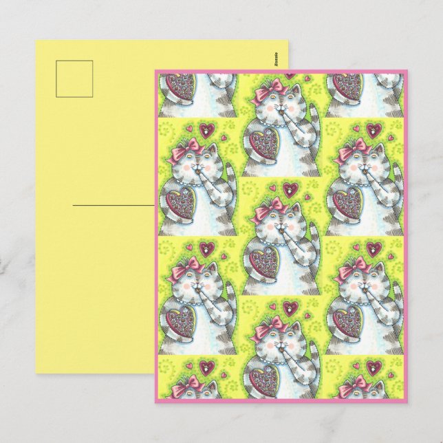 POSTAL FESTIVA CHOCOLATES DEL ADMIRADOR SECRETO DE KITTEN, VALENT (Anverso / Reverso)