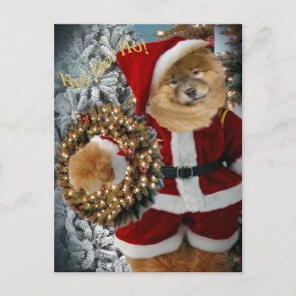 Postal Festiva Chow Chow Santa Paws