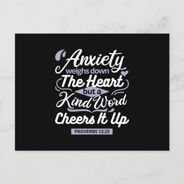Postal Festiva Christian Encouragement Quote – Anxiety & Kindness (Anverso)