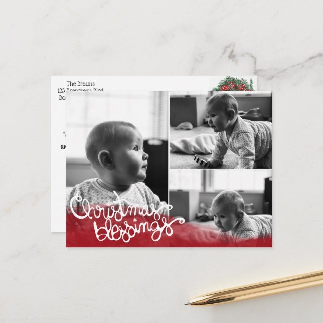 Postal Festiva Christmas Blessings (Anverso/Reverso In Situ)