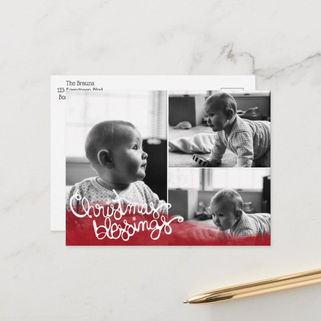 Postal Festiva Christmas Blessings (Anverso/Reverso In Situ)