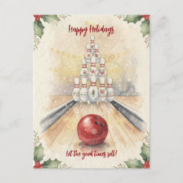 Postal Festiva Christmas Bowling Holiday Greeting Cards