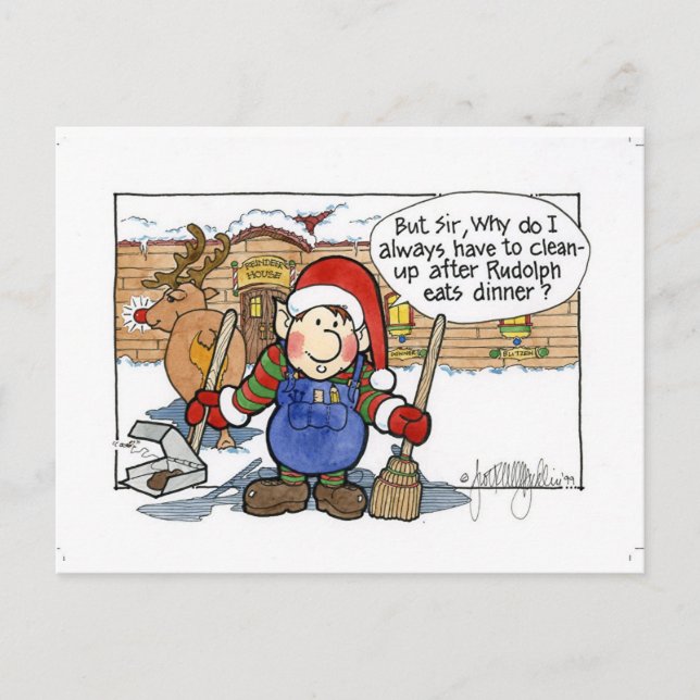 Postal Festiva Christmas "But Sir" Cartoon No. 7 (Anverso)