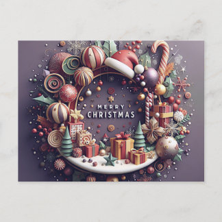 Postal Festiva Christmas Card - 3D Theme