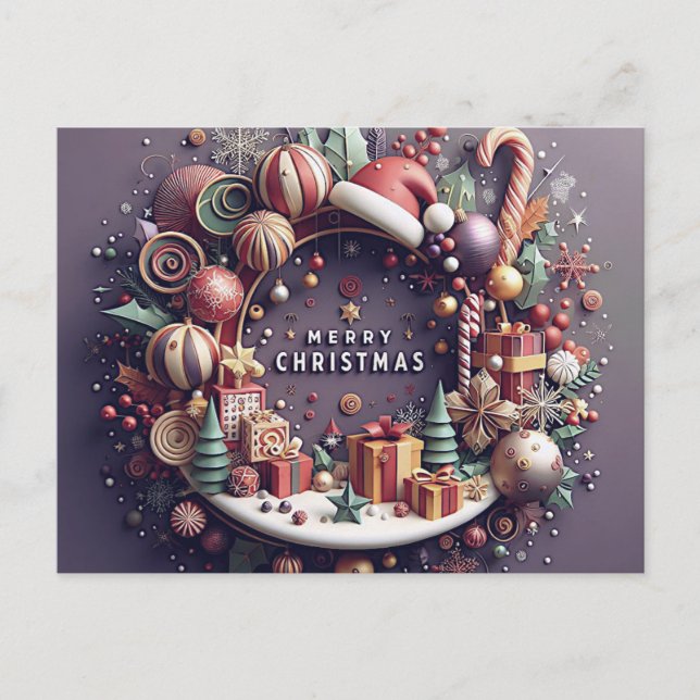 Postal Festiva Christmas Card - 3D Theme (Anverso)