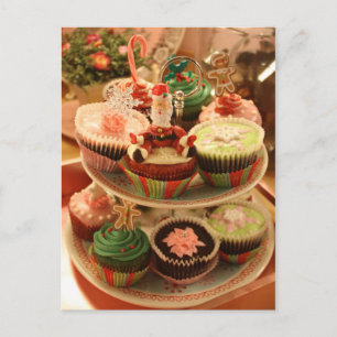 Postal Festiva Christmas Cupcake postcard
