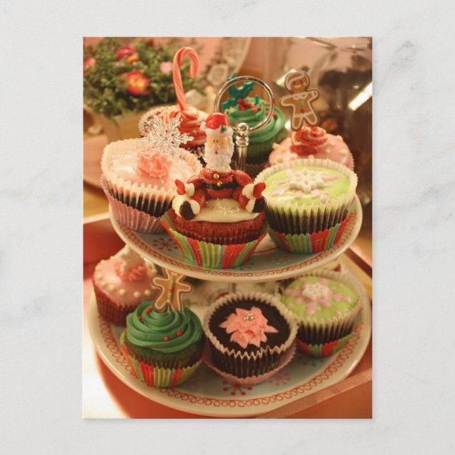 Postal Festiva Christmas Cupcake postcard (Anverso)