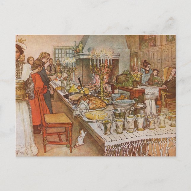 Postal Festiva Christmas Eve Carl Larsson 1904 (Anverso)