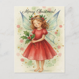 Postal Festiva Christmas Fairy Watercolor Art