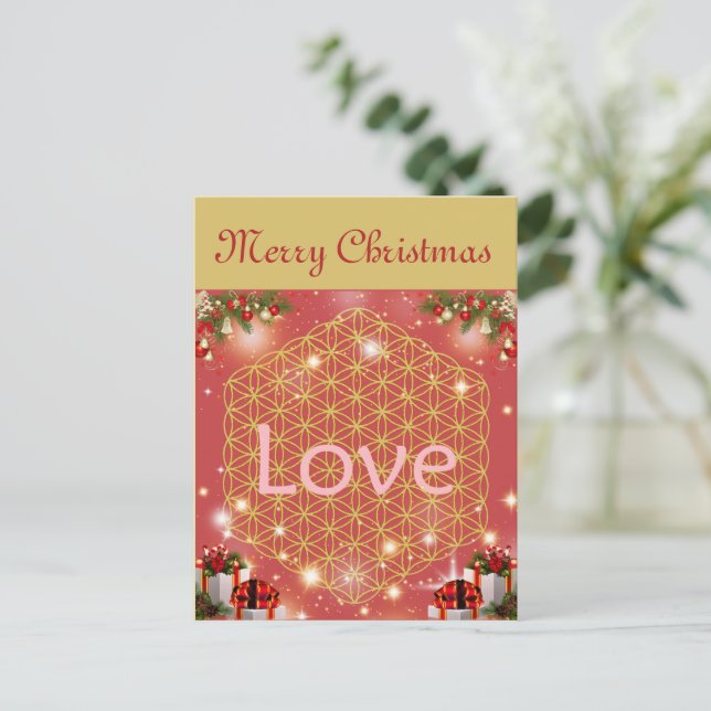 Postal Festiva Christmas flower of life gift love  (Anverso de pie)