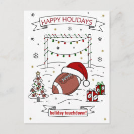 Postal Festiva Christmas football Ball Santa Hat Greeting Cards