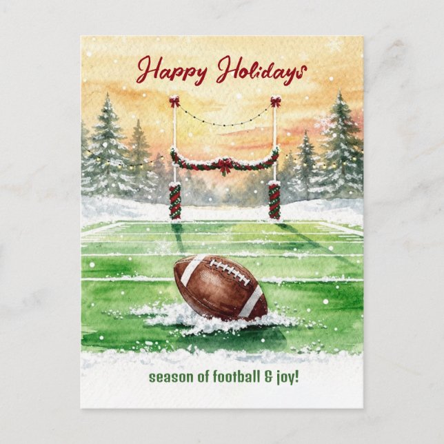 Postal Festiva Christmas Football Holiday Greeting Cards (Anverso)