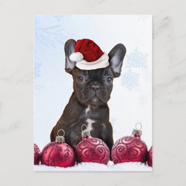 Postal Festiva Christmas French Bulldog (Anverso)