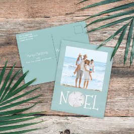 Postal Festiva Christmas Holiday Noel Photo Simple Beach Budget 