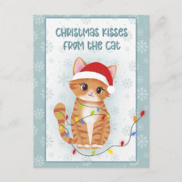 Postal Festiva Christmas Kisses from the Cat