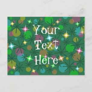 Postal Festiva Christmas Lights 'Your Text' postcard