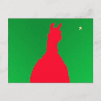 Postal Festiva Christmas Llama: Llama In Red w Green - Star