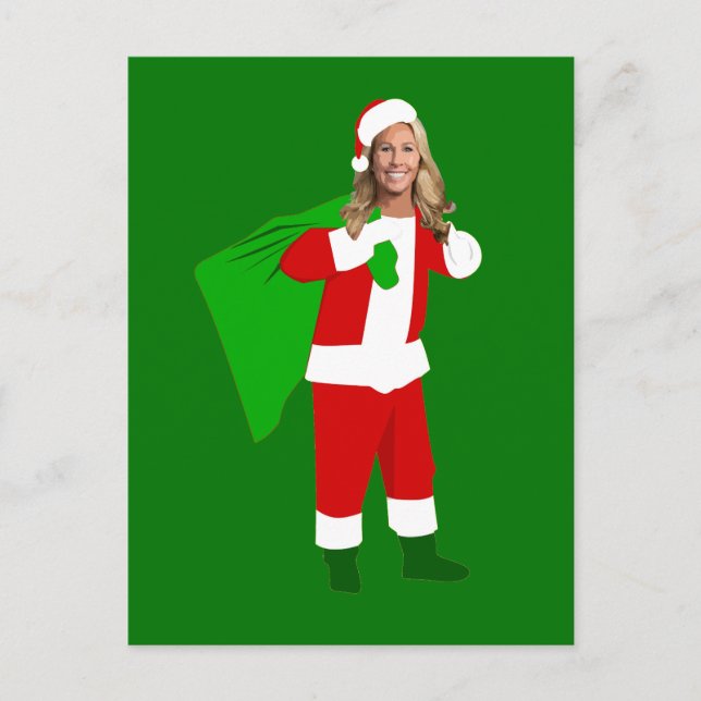 Postal Festiva christmas Marjorie Taylor Greene santa claus (Anverso)