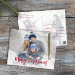 Postal Festiva Christmas Minimalist Simple Calligraphy 2 Photo<br><div class="desc">This simple minimalist photo card design features Christmas modern simple 2 photos, Christmas holiday minimalist simple, family two 2 photo picture, simple minimalist whimsical typography, modern trendy stylish calligraphy script, Christmas holiday photo budget postcard, modern elegant simple trendy, modern calligraphy script font, rustic merry Christmas greeting text, modern handwritten script,...</div>
