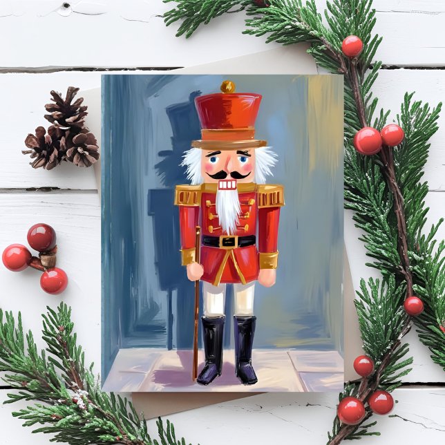 Postal Festiva Christmas Nutcracker | Red Soldier Watercolor (Subido por el creador)