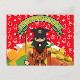 Postal Festiva Christmas Police Greeting Card | Funny Nutcracker