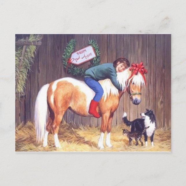 Postal Festiva Christmas Pony Present (Anverso)
