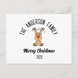 Postal Festiva Christmas Reindeer With Lights Personalized Name