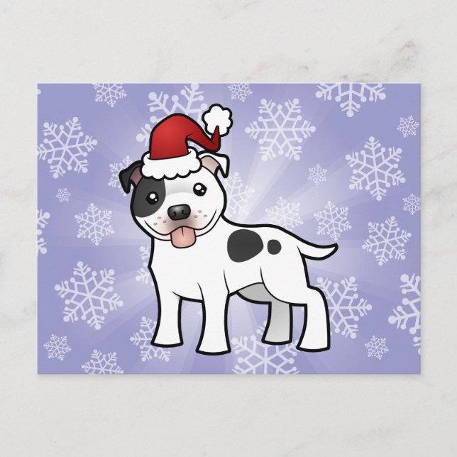 Postal Festiva Christmas Staffordshire Bull Terrier (Anverso)