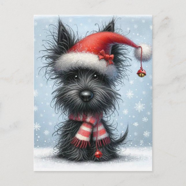 Postal Festiva Christmas Terrier, Christmas Canine (Anverso)