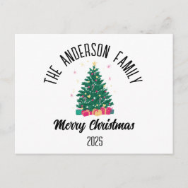 Postal Festiva Christmas Tree With Lights Personalized Name