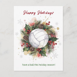 Postal Festiva Christmas Volleyball Holiday Greeting Cards