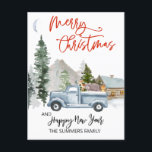 Postal Festiva Christmas Watercolor Winter Vintage Truck Woodland<br><div class="desc">This design may be personalized in the area provided by changing the photo and/or text. Or it can be customized by choosing the click to customize further option and delete or change the color of the background, add text, change the text color or style, or delete the text for an...</div>