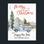 Postal Festiva Christmas Watercolor Winter Vintage Truck Woodland<br><div class="desc">This design may be personalized in the area provided by changing the photo and/or text. Or it can be customized by choosing the click to customize further option and delete or change the color of the background, add text, change the text color or style, or delete the text for an...</div>
