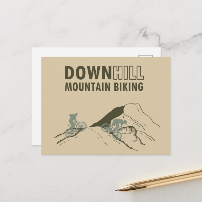 Postal Festiva Ciclismo de montaña cuesta abajo (Anverso/Reverso In Situ)