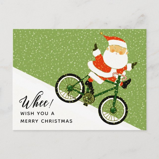 Postal Festiva Ciclismo de Navidades creativos (Anverso)