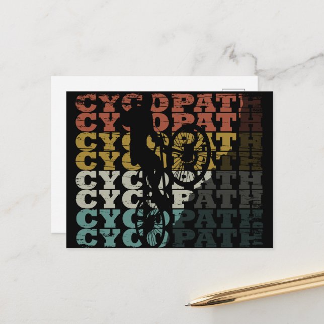 Postal Festiva Ciclismo gracioso (Anverso/Reverso In Situ)