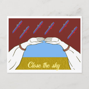 Postal Festiva Cielo de paz "amarillo y azul" de Ucrania