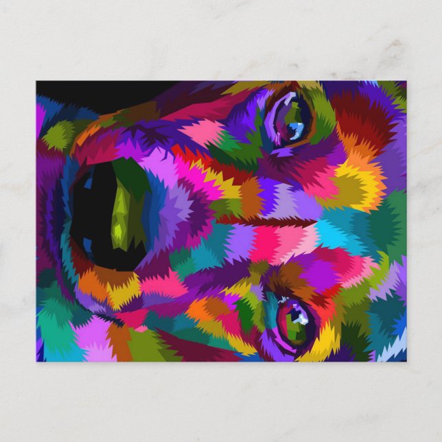 Postal Festiva cierre de cara de Dachshund (Anverso)